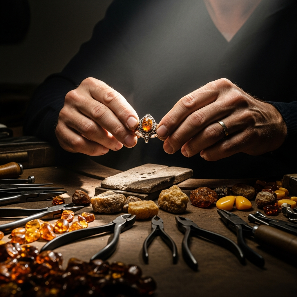 Thomas Durand, maître artisan joaillier spécialisé en ambre